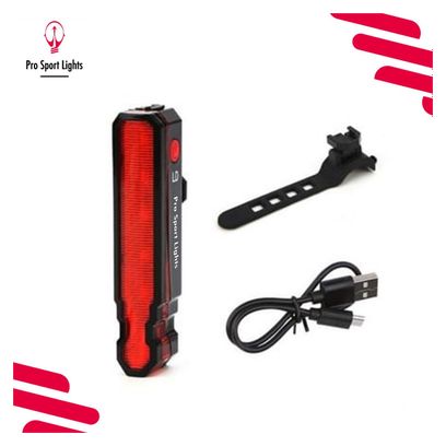 Feu de vélo rouge - rechargeable par USB - lumière rouge et laser LED