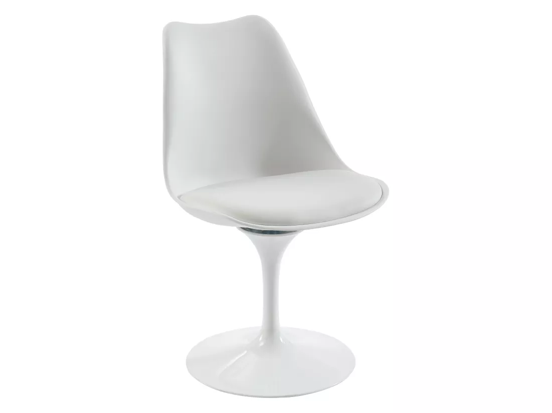 Lot de 2 chaises en polypropylène, tissu et métal - Blanc - XAFY