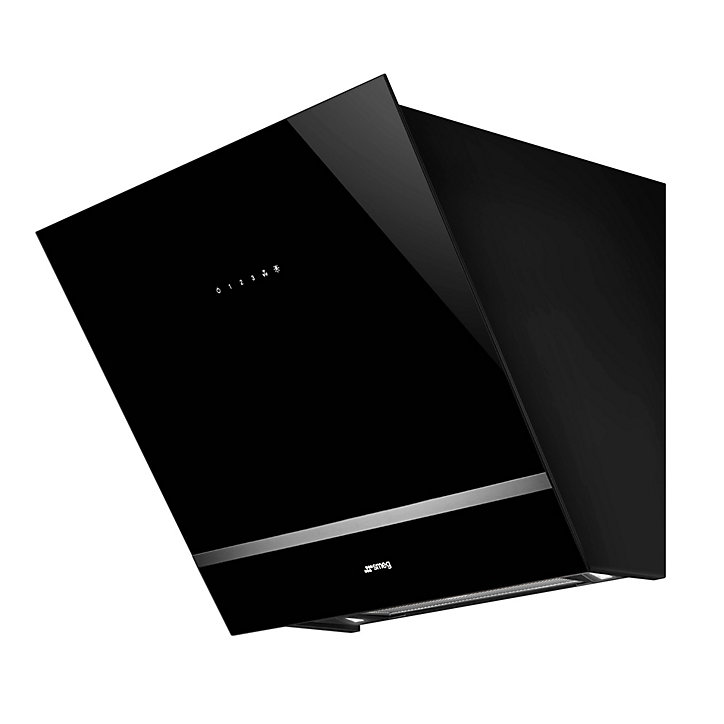 Hotte décorative inclinée Universel L. 60 cm KV26N Smeg noir