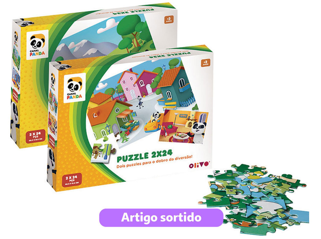 PUZZLE BAIRRO DO PANDA 2X24 PEÇAS MODELOS SORTIDOS