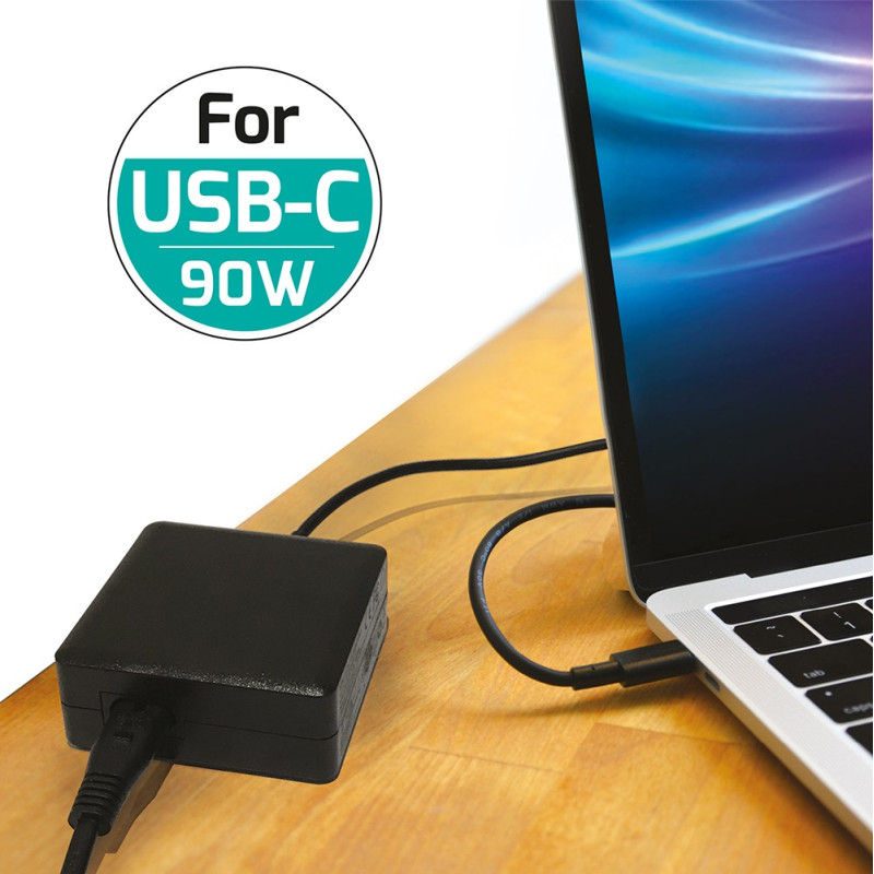 (90W) USB C Ladegerät Netzteil inkl. USB C Ladekabel (900098) - Schwarz