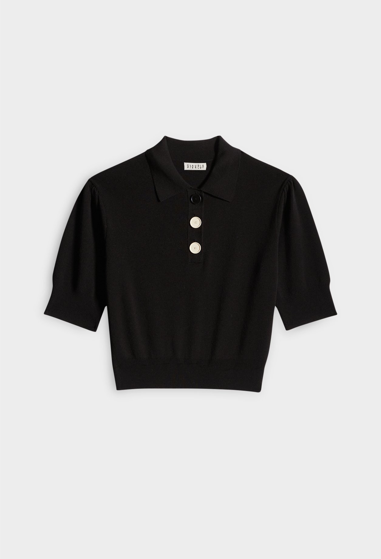 Polo manches courtes maille noir