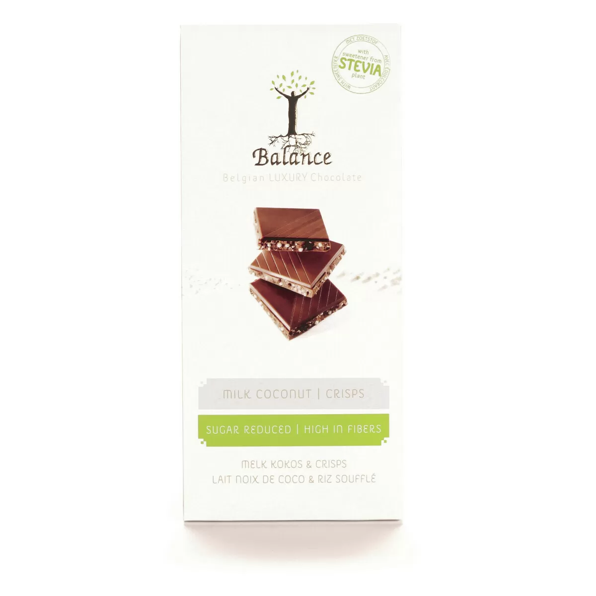 Balance Stevia Chokolade Mælk Kokos/Crisp - 85 g