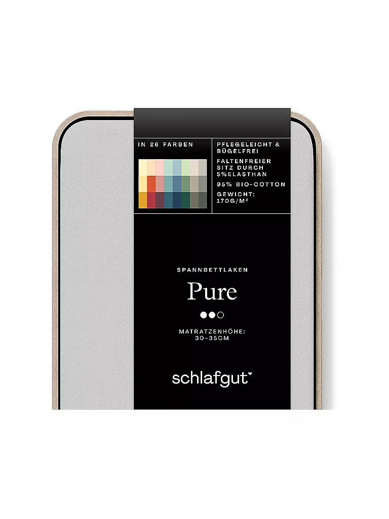 SCHLAFGUT Jersey Spannleintuch PURE 140x200cm Grey Light L  hellgrau