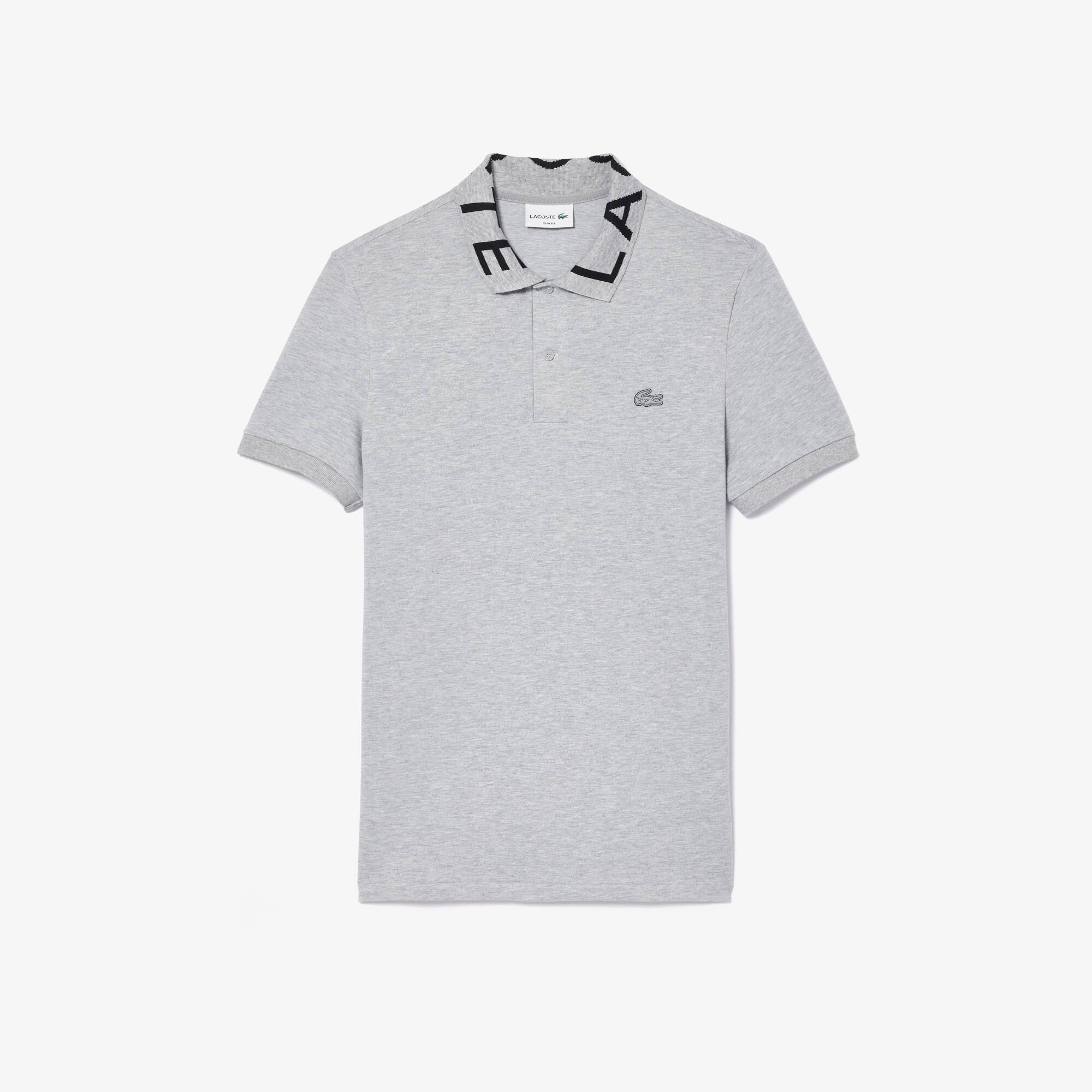 LACOSTE Movement Poloshirt mit Jacquard Kragen Kurze Ärmel - Grau - Lacoste - Herren
