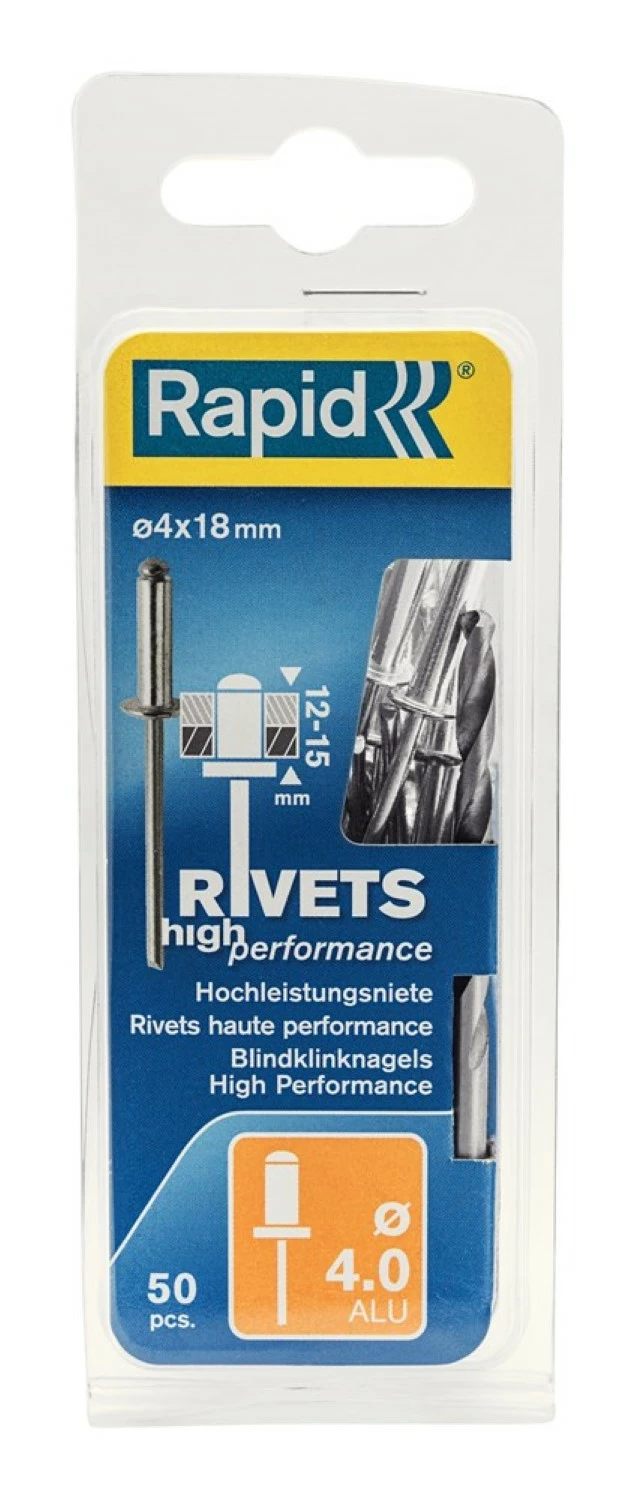 Rapid 5000386 Blindklinknagels incl. boor - Aluminium - 4x18mm (50st)