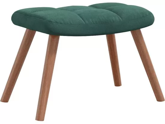 Chaise de relaxation avec repose-pied Vert foncé Velours