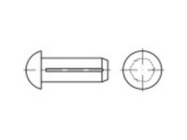 TOOLCRAFT 136547 Halvrundt rillet søm (Ø x L) 5 mm x 18 mm Stål 250 stk