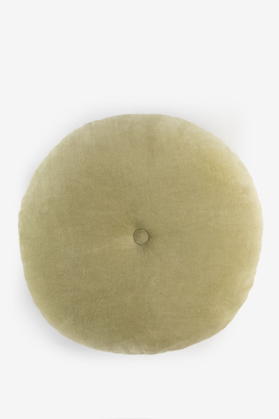 Lichtgroen rond velvet kussen