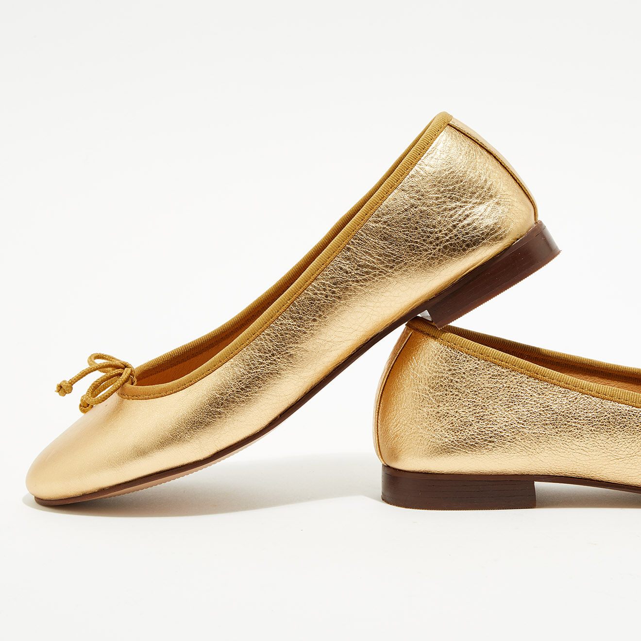 Quartier Latin Ballerines en Cuir irisé Jeanne dorées