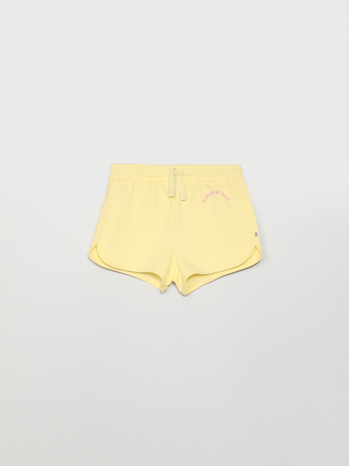 Conjunto de 2 Shorts de Moletom Estampados Básicos - Amarelo Claro