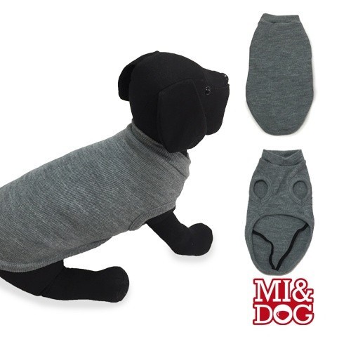 Suéter cinza liso para cães