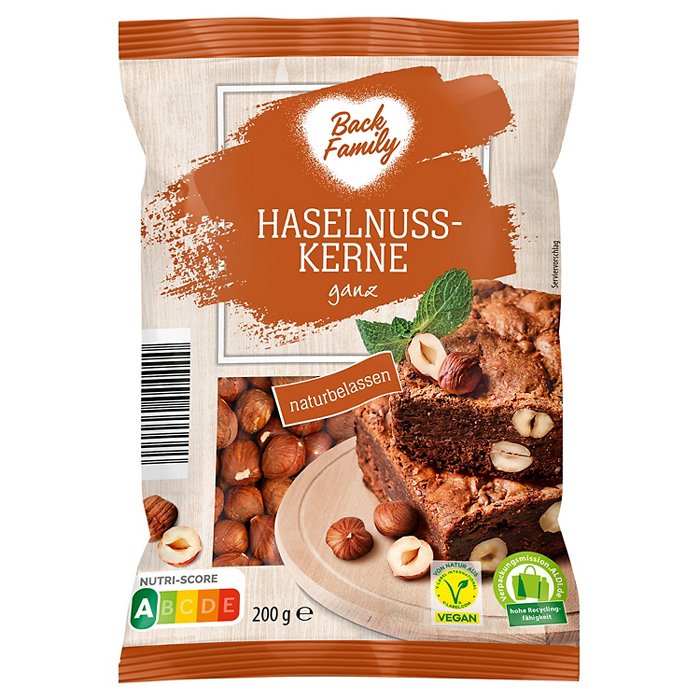 BACK FAMILY Haselnusskerne, natur 200 g