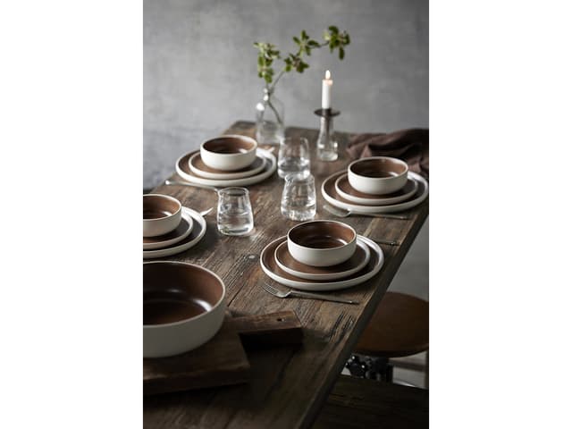 Studio Round Skål Matte white/Matte bark