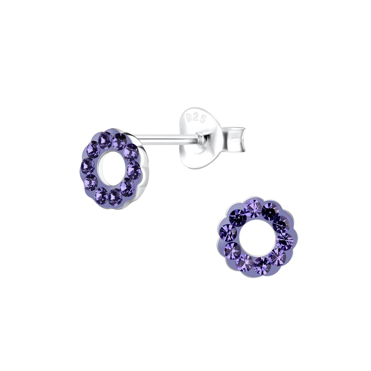 Boucles d'oreilles cristal en argent 925