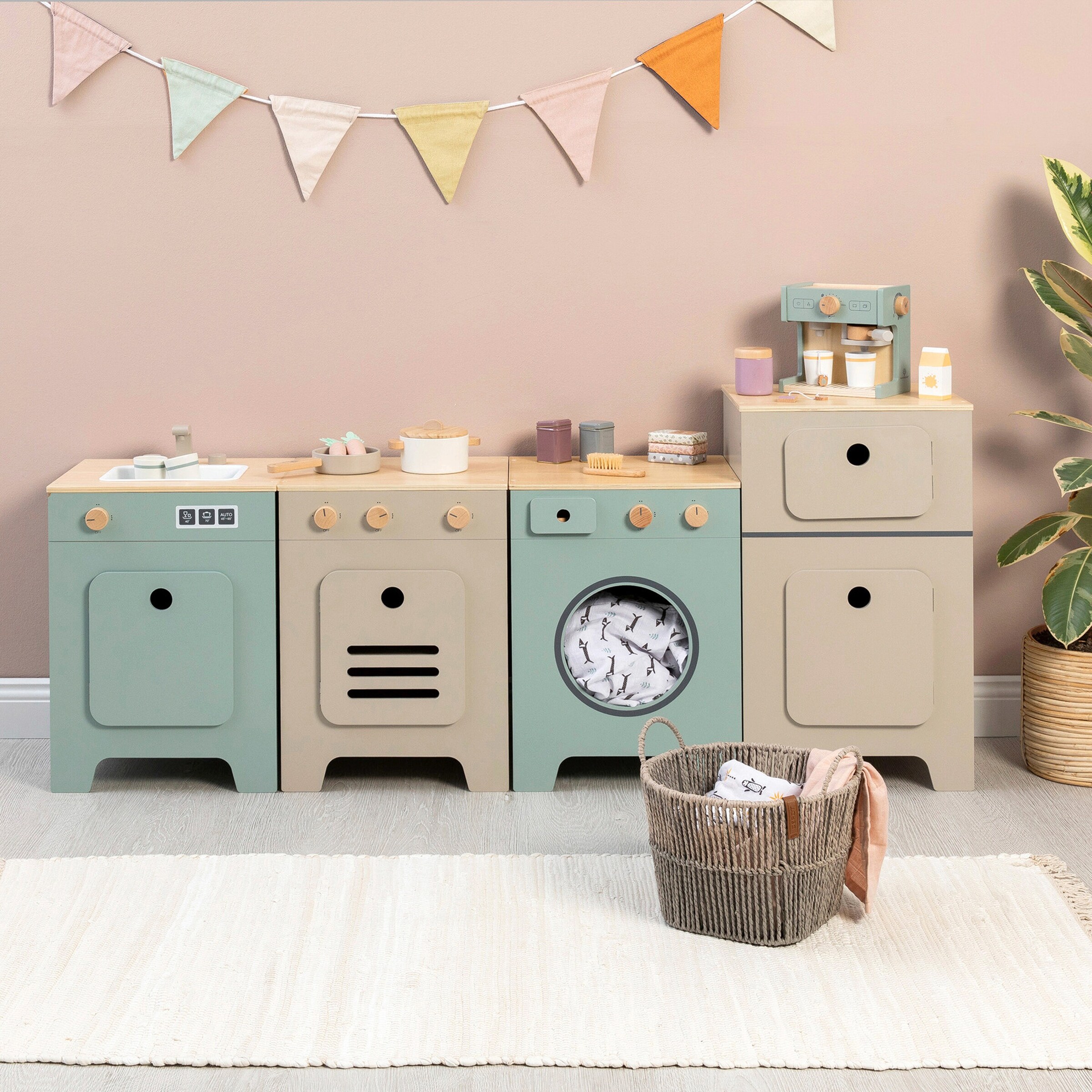 MUSTERKIND Kinderwaschmaschine Mix & Match salbei/natur