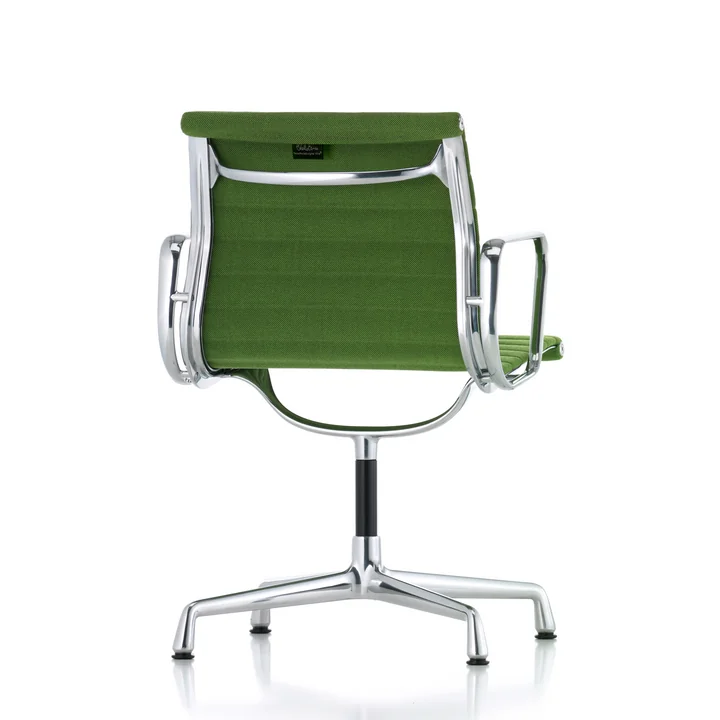 Vitra - EA 103 Stuhl beschichtet tiefschwarz mit Armlehnen, Hopsack nero (Filzgleiter)
