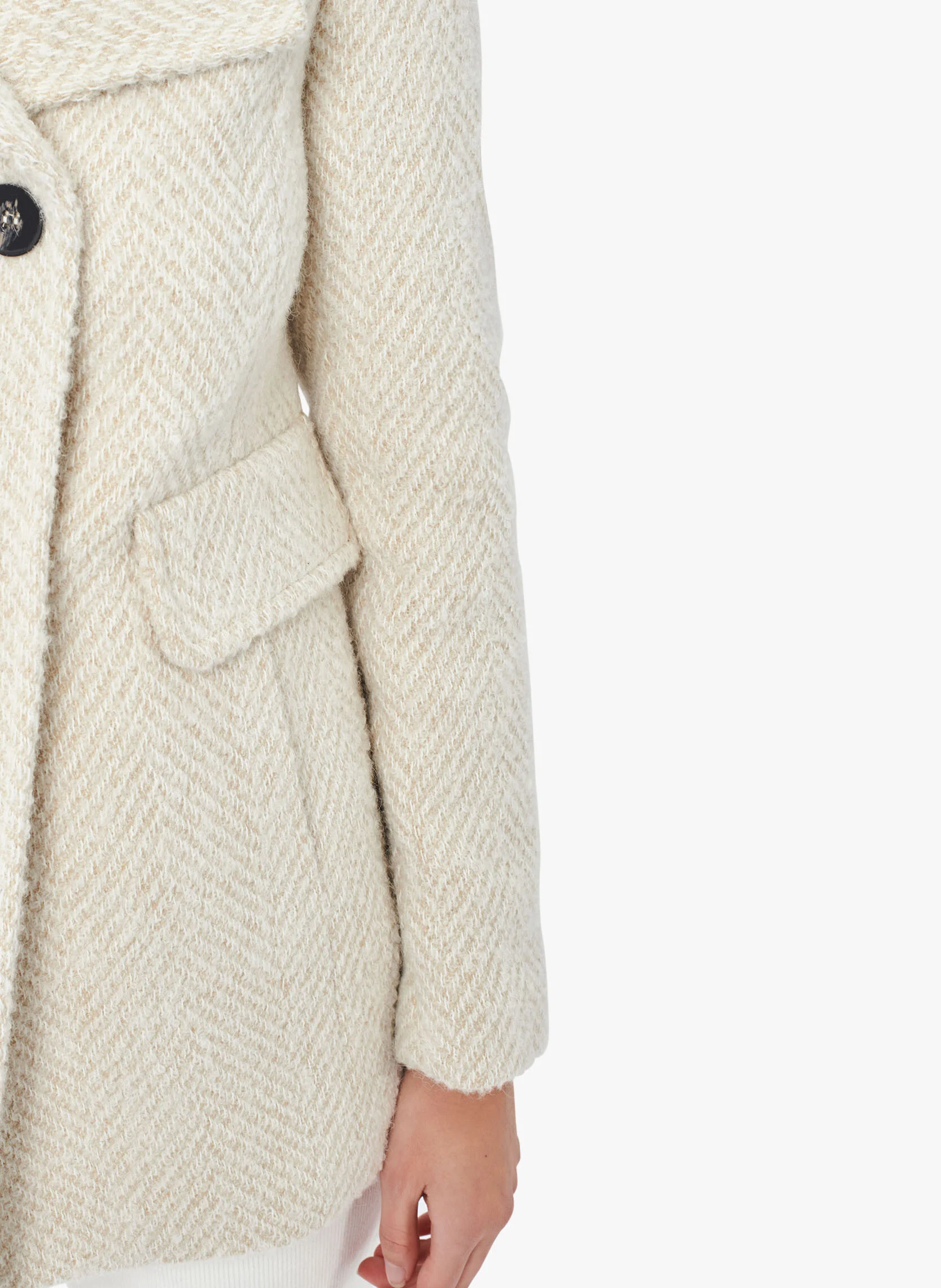 ALIB - Manteau trapèze en laine mélangée | Blanc