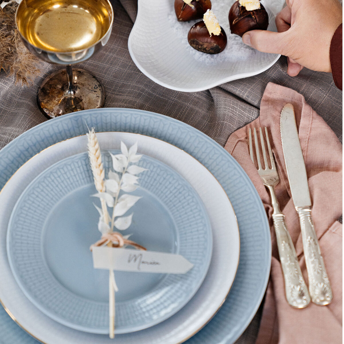 Swedish Grace Blå Tallerken 17 cm., porselen