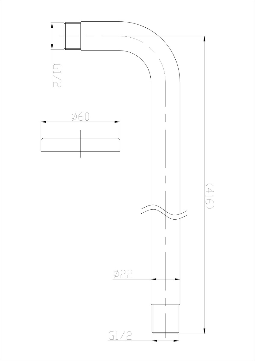 Mueller Round douchearm wandbevestiging 40cm RVS