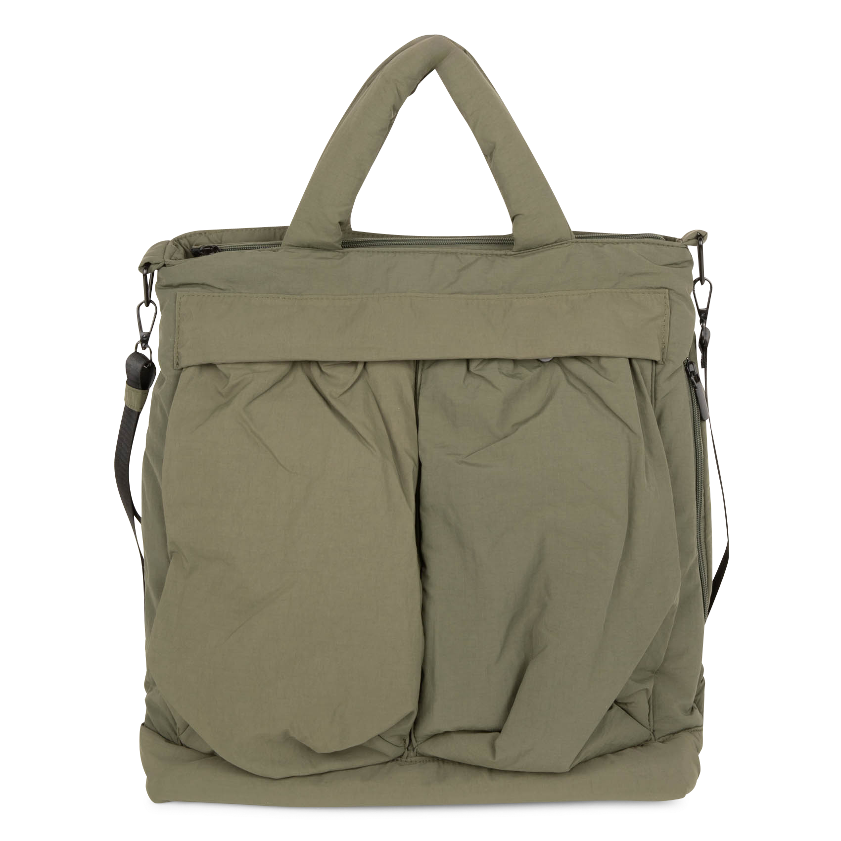 Sac cabas zippé à poches | Kaki