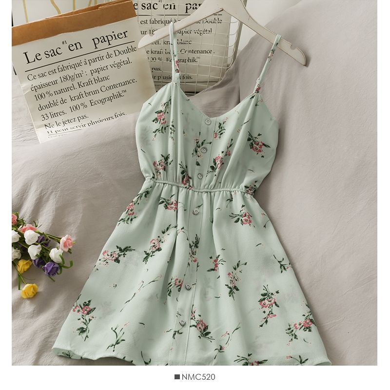Lemongrass - Spaghettibandjes bloemenprint romper