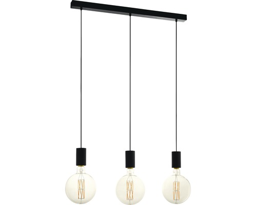 Hanglamp, 3-lichts, HxBxL 110x6,5x84 cm, zwart