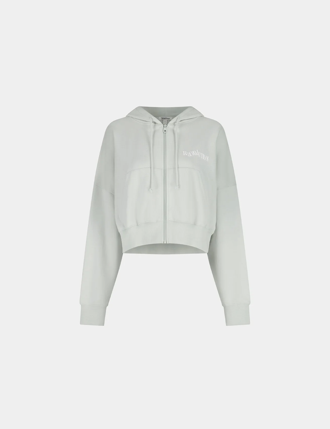 Sweat zippée à message vert clair
