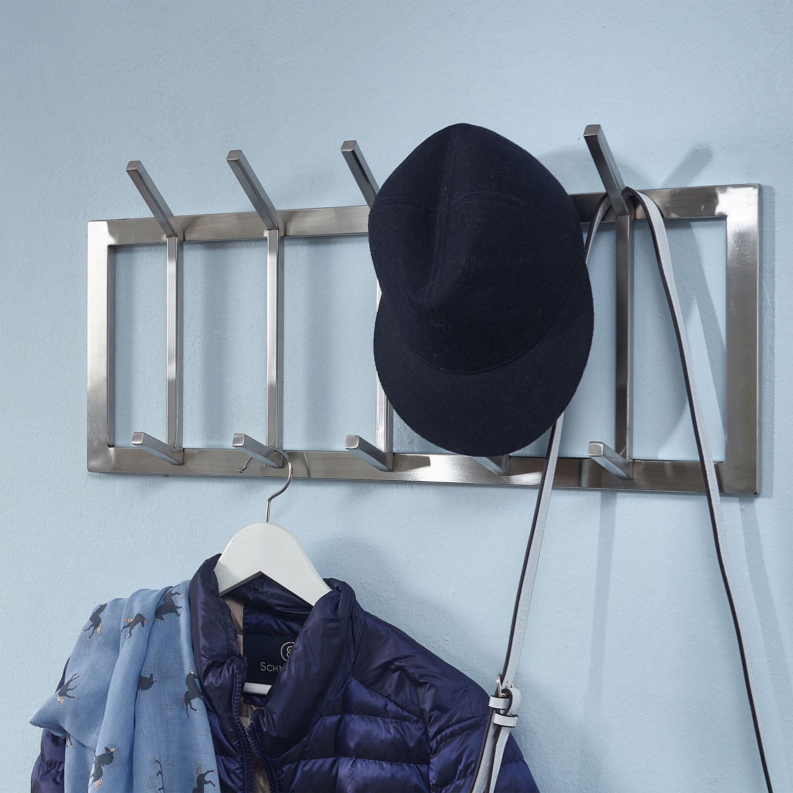 Garderobe 65 x 30 cm Silberfarbig