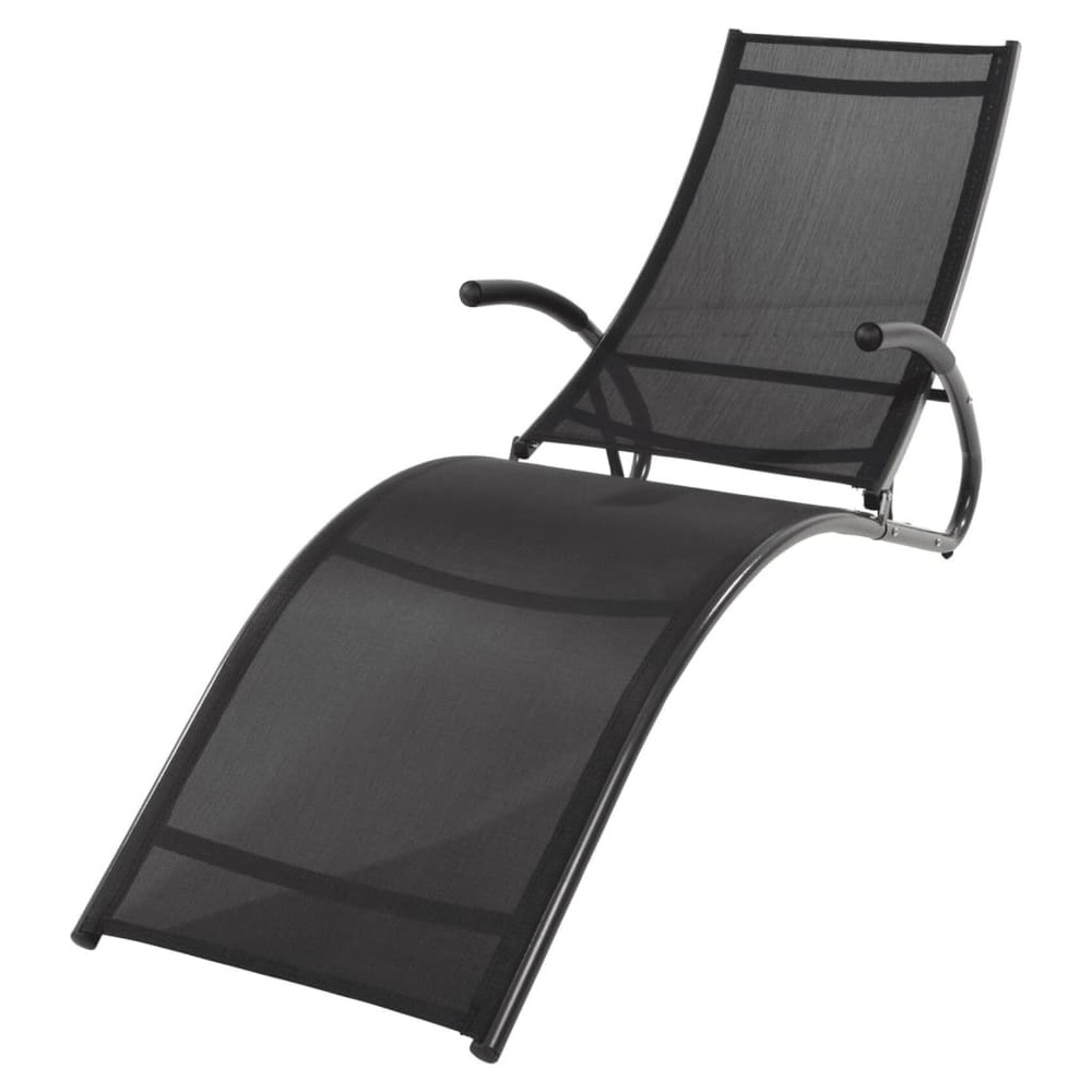 Chaise longue pliable 174x59x87 cm noir