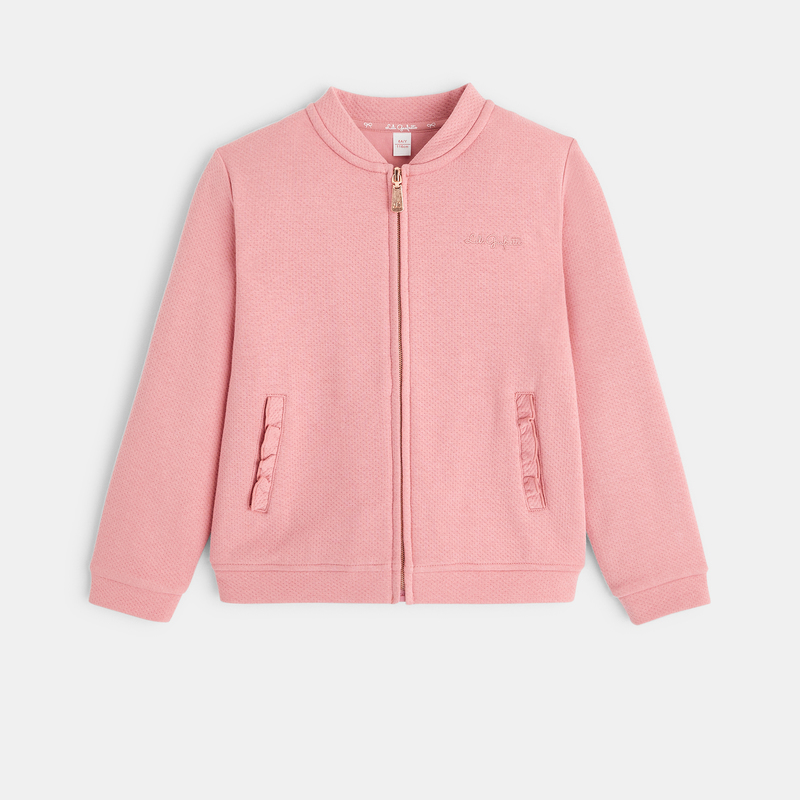 Sweat teddy Lili Gaufrette rose fille