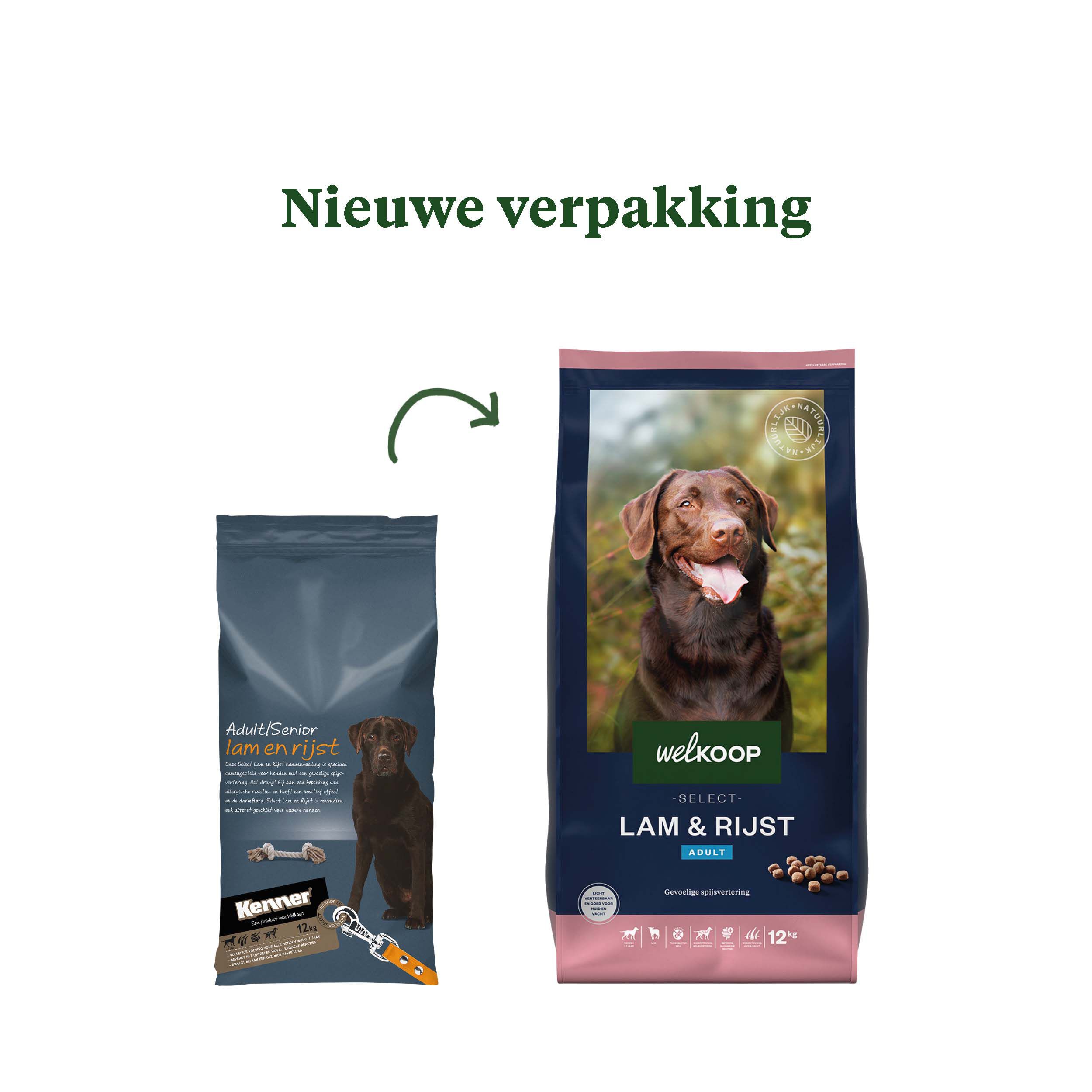 Welkoop Select Adult Krokante brokken - Hondenvoer - 12 Kilogram - Lam & rijst