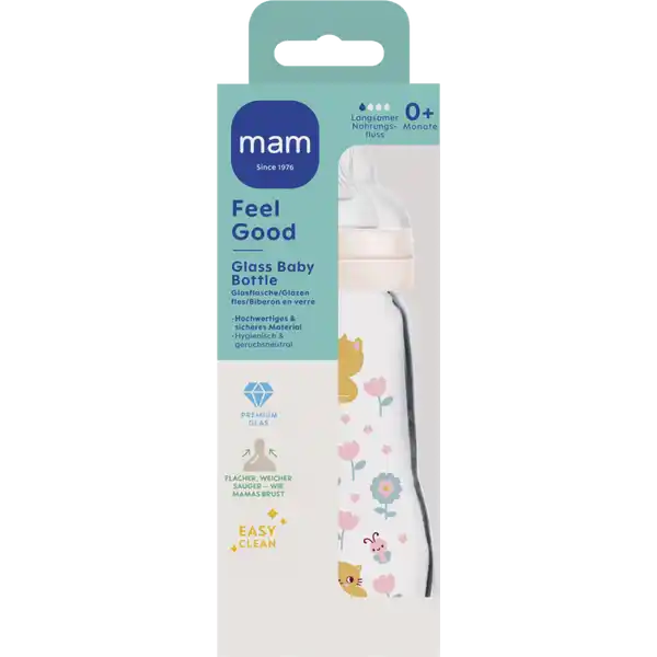 Feel Good Glass Bottle 260 ml 0+ Monate Katze & Maus