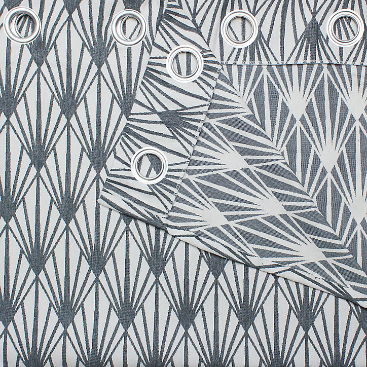 Rideau GoodHome Fremont gris l.140 x H.260 cm