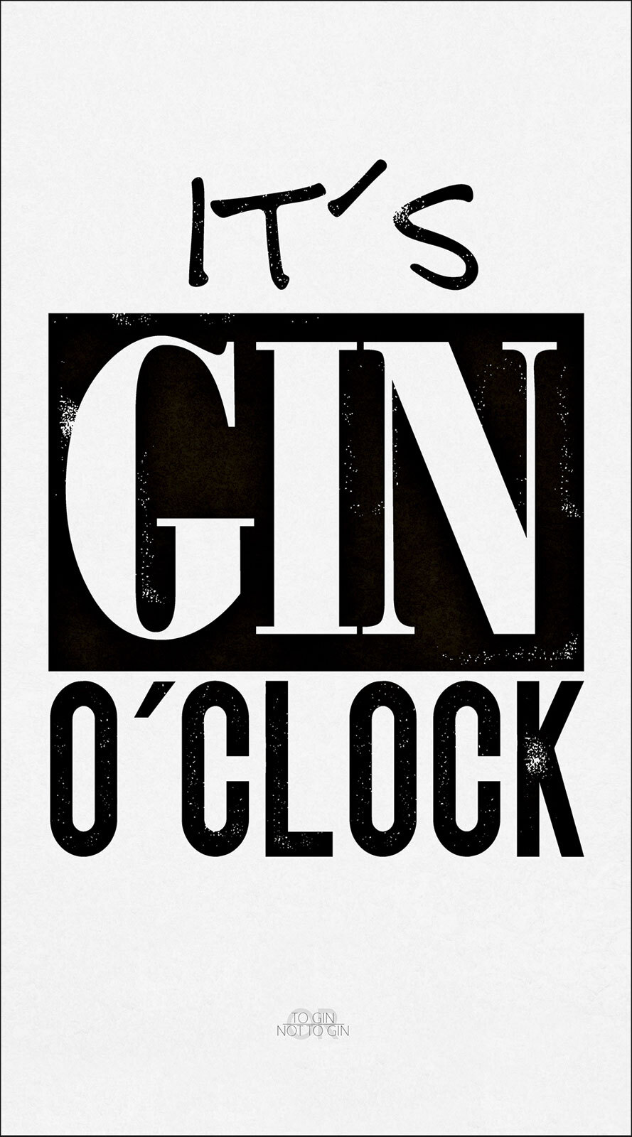 PRO ART Decopanel-Art Bild GIN O´CLOCK 15 x 27 cm schwarz/ weiß