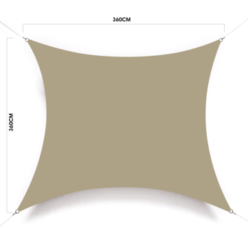 Handson schaduwdoek vierkant beige waterafstotend 3,6 m