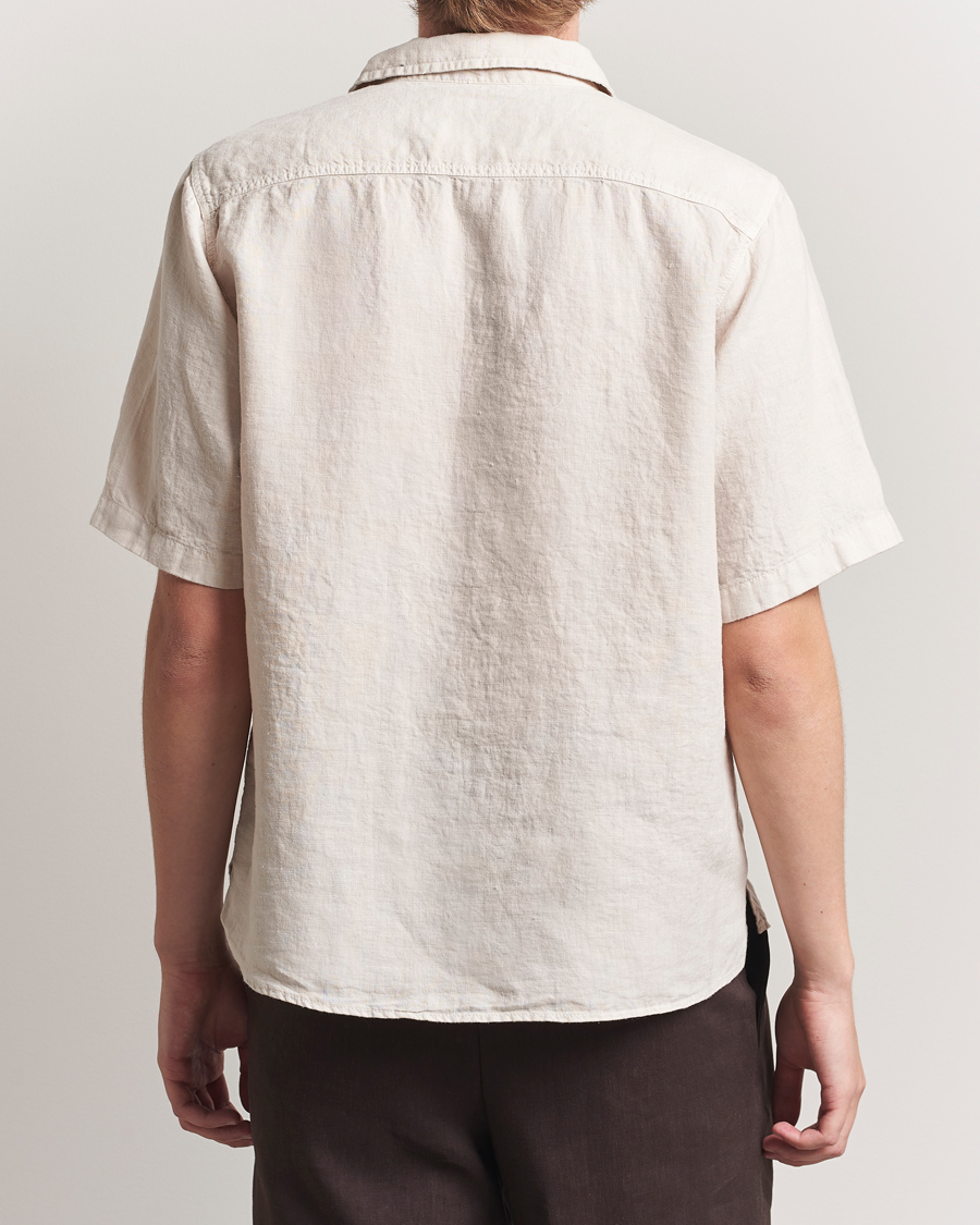 Oscar Jacobson Reg Fit City Linen Shirt Cream