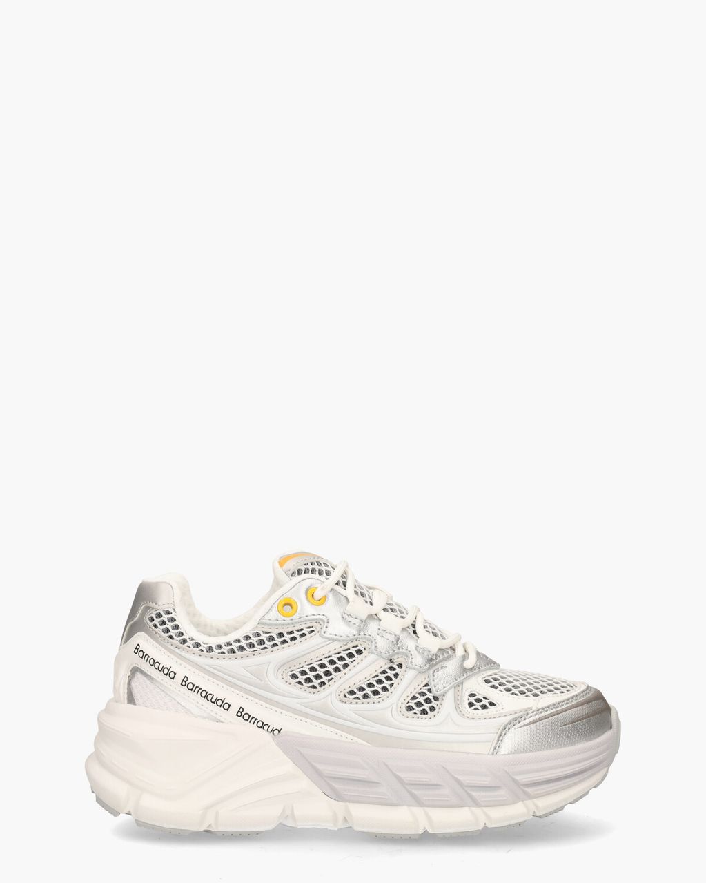 Barracuda Round-One Wit/Zilver Damessneakers