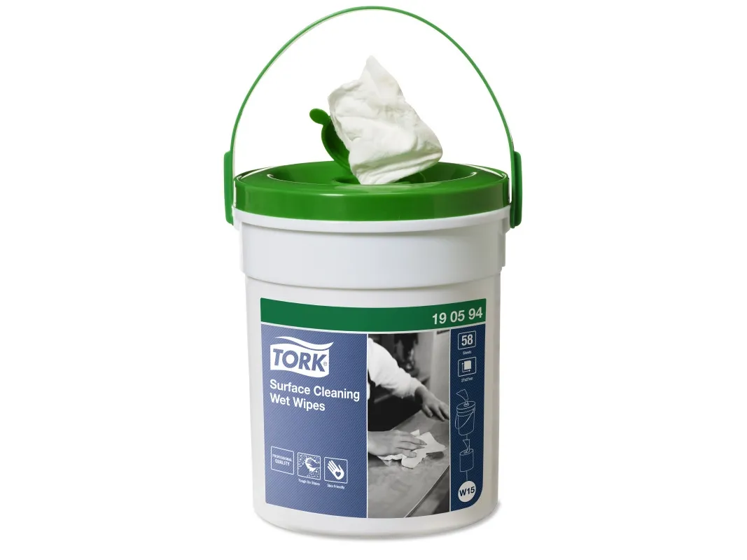 Overfladerengøring Tork Wet Wipes til overflader - spand med 58 klude - (4 stk.)