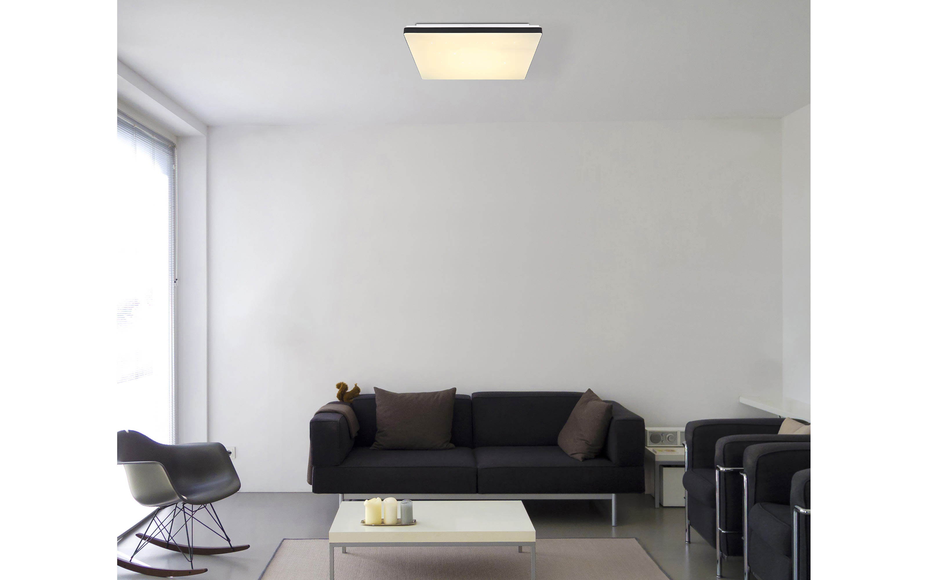 LED-Deckenleuchte Ully CCT, schwarz/weiß, 49 cm