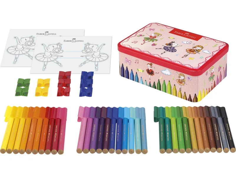 Faber-Castell Connector Ballerina tusser - med 33 stk. ass. farver i metalæske