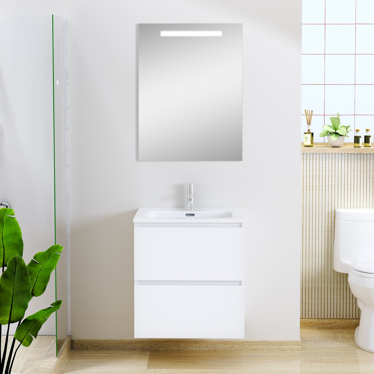 Mueller Sophia badmeubel met LED spiegel 60cm wit mat
