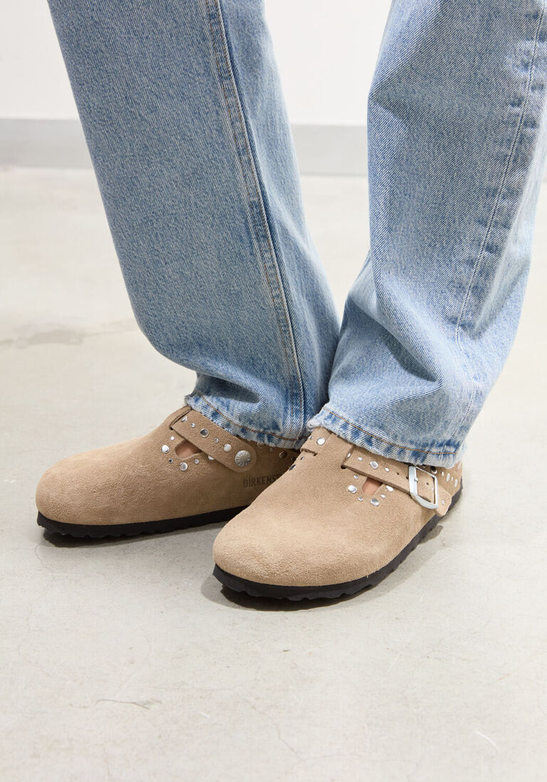 taupe birkenstock instappers boston rivet