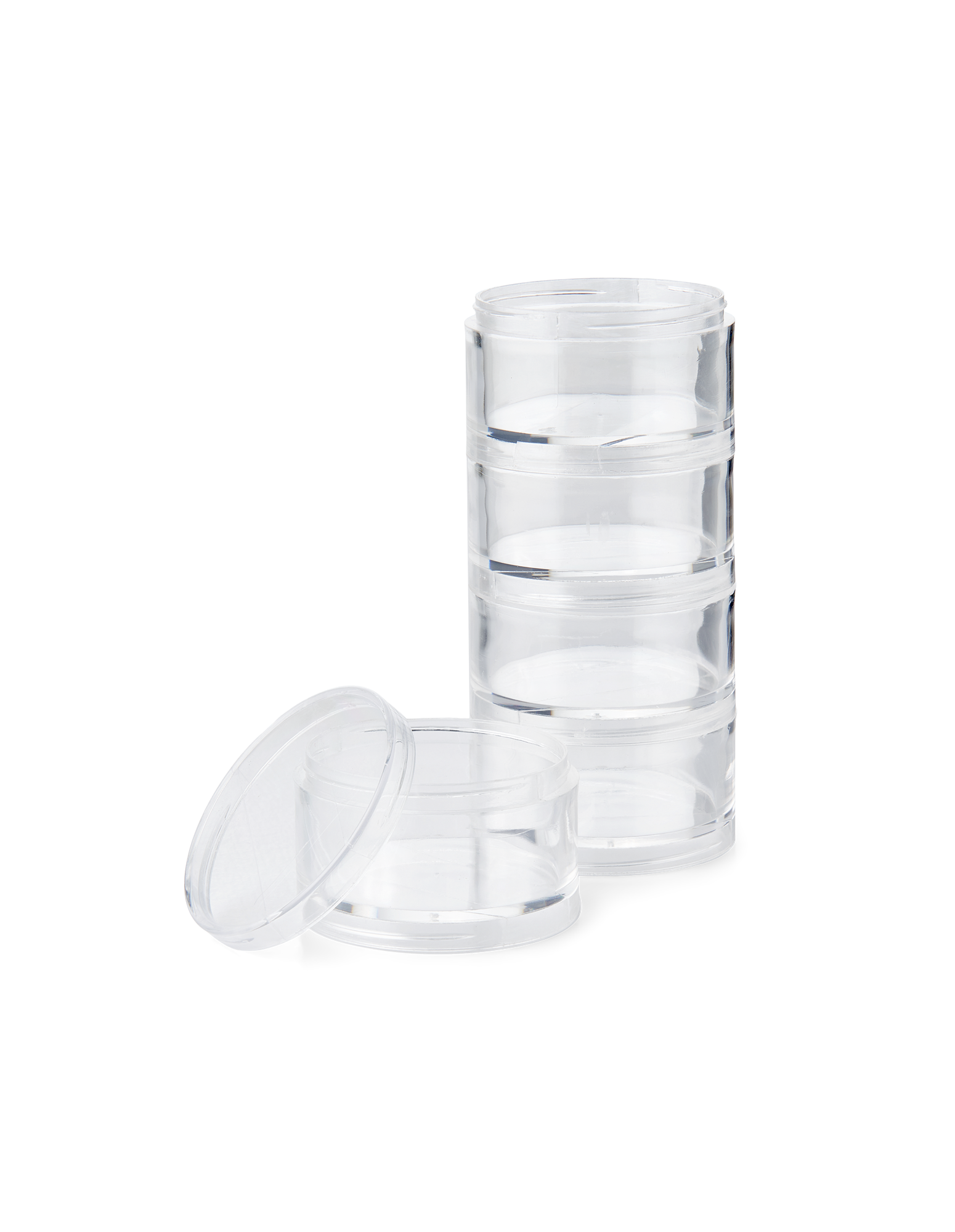 Stabelbare perlebeholdere | Polystyren. 5 cm. 5 stk. | Clear