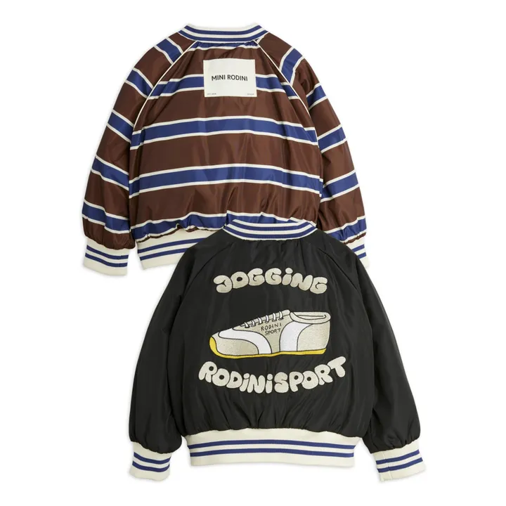 Mini Rodini Bomber Réversible Rayure Matière Recyclée | Marron
