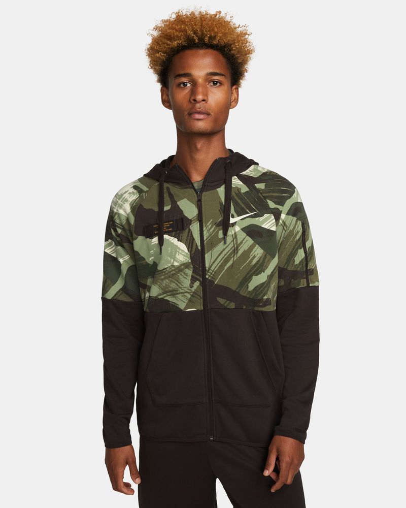 Sweat zippé à capuche Nike Dri-FIT Fleece Camouflage pour homme