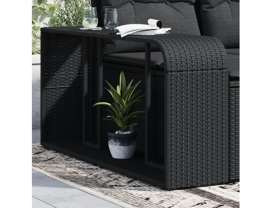 VIDAXL - Patère étagères de rangement 2 pcs noir résine tressée