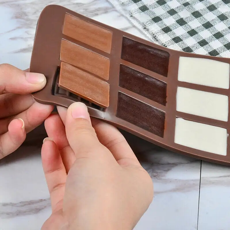 (12-fach) Silikon 3D Pralinen Form für Fondant / Schokolade Kuchen   Muffin Dekoration - Mini Schoko Tafel