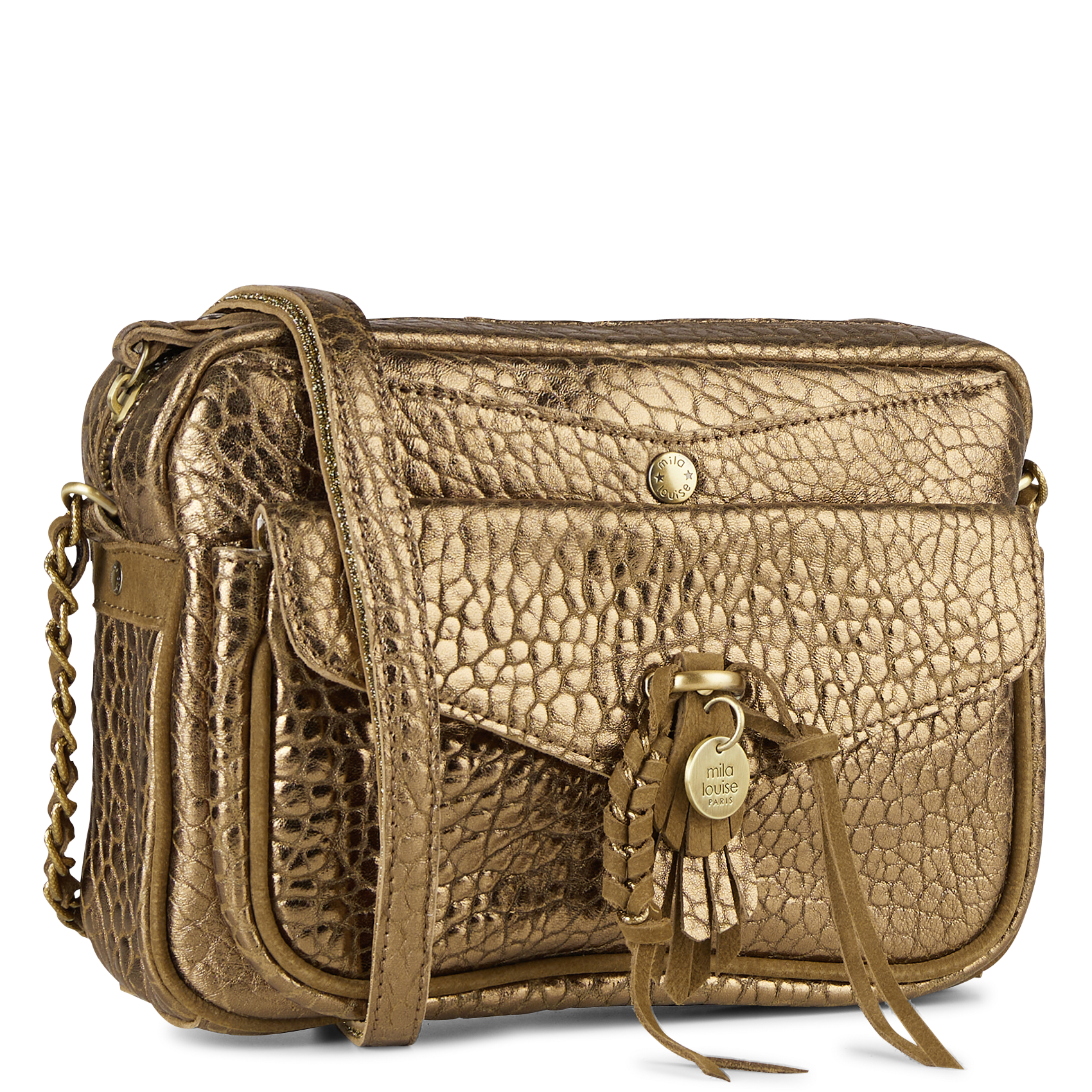 ORELIA - Sac bandoulière en cuir | Kaki