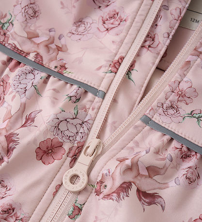 Minymo Softshelljacke - Peach Peitsche m. Blumen